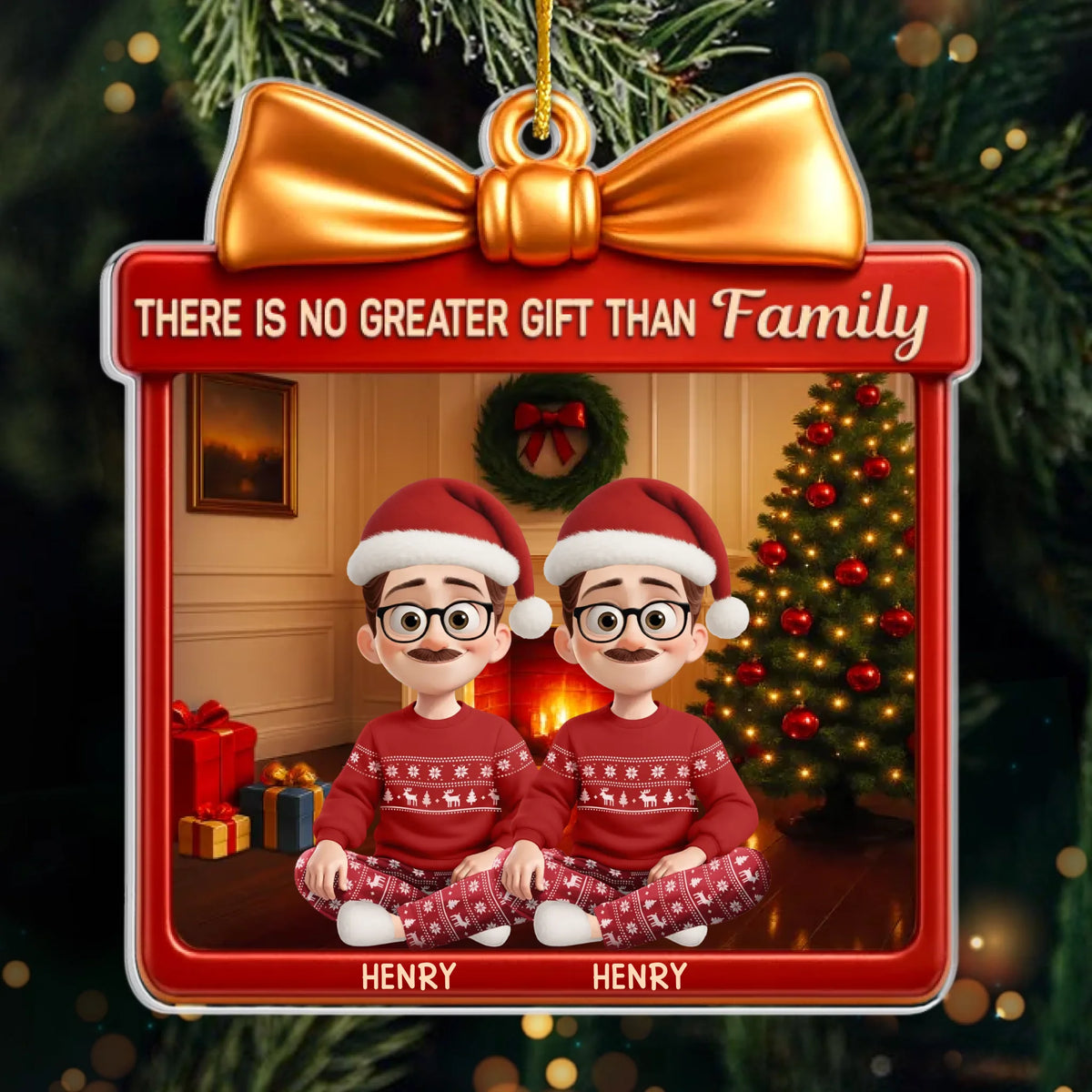 Custom Acrylic Ornament - Personalized Christmas Birthday Gifts For Mom, Dad, Brother, Sister, Kids - Hearts Bloom Together