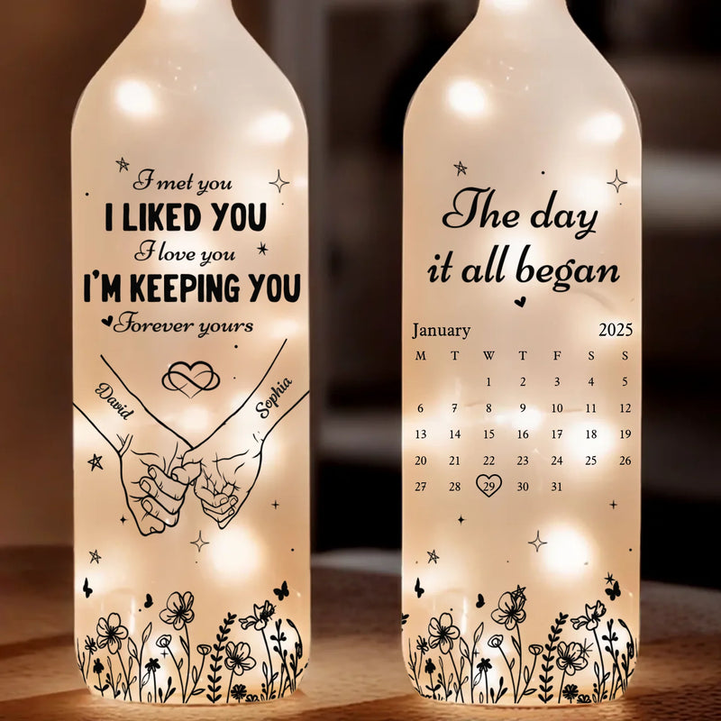 Custom Bottle Lamp - Personalized Anniversary Wedding Gifts For Husband And Wife, Him And Her - Our Love Shines Forever