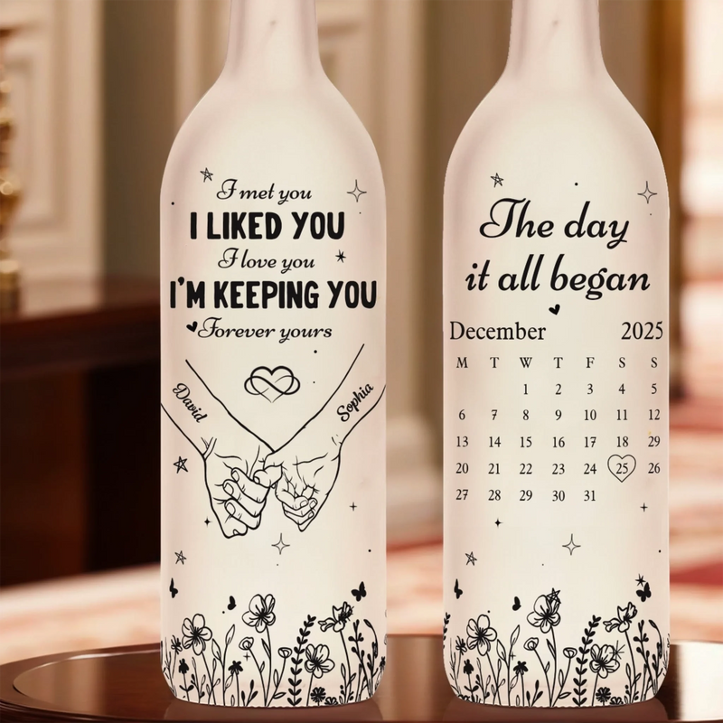 Custom Bottle Lamp - Personalized Anniversary Wedding Gifts For Husband And Wife, Him And Her - Our Love Shines Forever