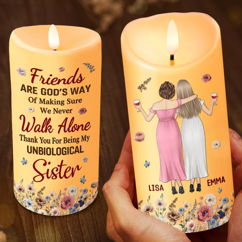 Custom LED Candle - Personalized Best Friend Birthday Gifts For Women, Besties, Sisters, BFF - Moments Glow Brighter