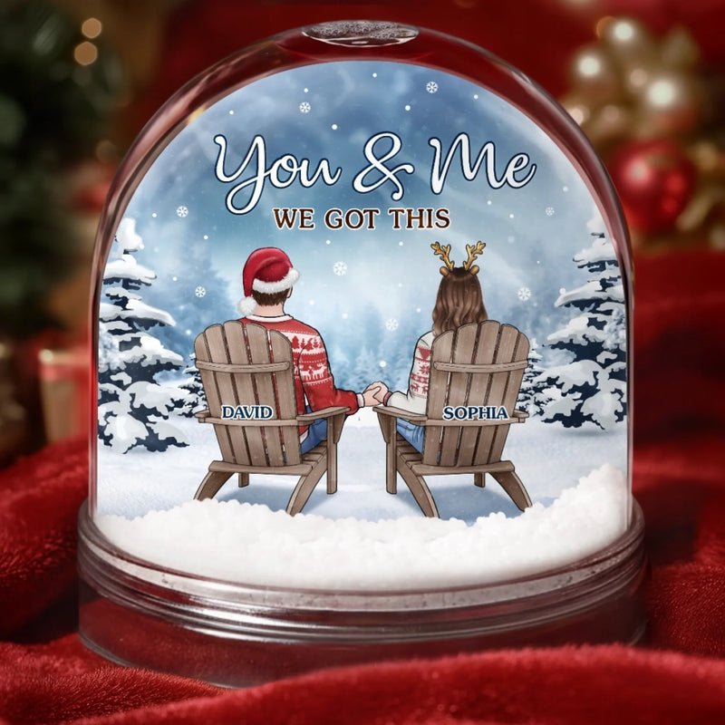 Custom Acrylic Snow Globe - Personalized  Anniversary Christmas Wedding Gifts For Husband And Wife, Him And Her - You And Me, That’s Home
