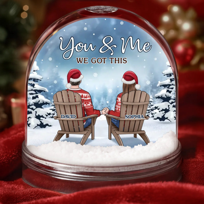 Custom Acrylic Snow Globe - Personalized  Anniversary Christmas Wedding Gifts For Husband And Wife, Him And Her - You And Me, That’s Home
