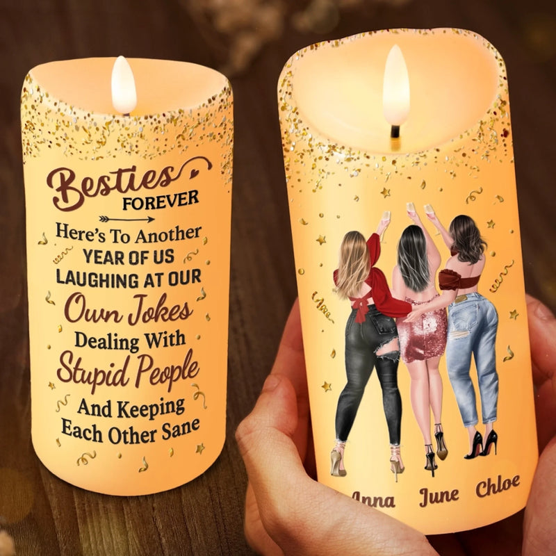 Custom LED Candle - Personalized Best Friend Birthday Gifts For Women, Besties, Sisters, BFF - Every Glow Tells Our Story