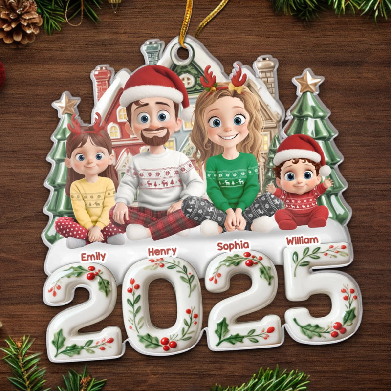 Custom Acrylic Ornament - Personalized Christmas Birthday Gifts For Family, Dog Cat Lovers - Home Feels Warmer When We’re All Here