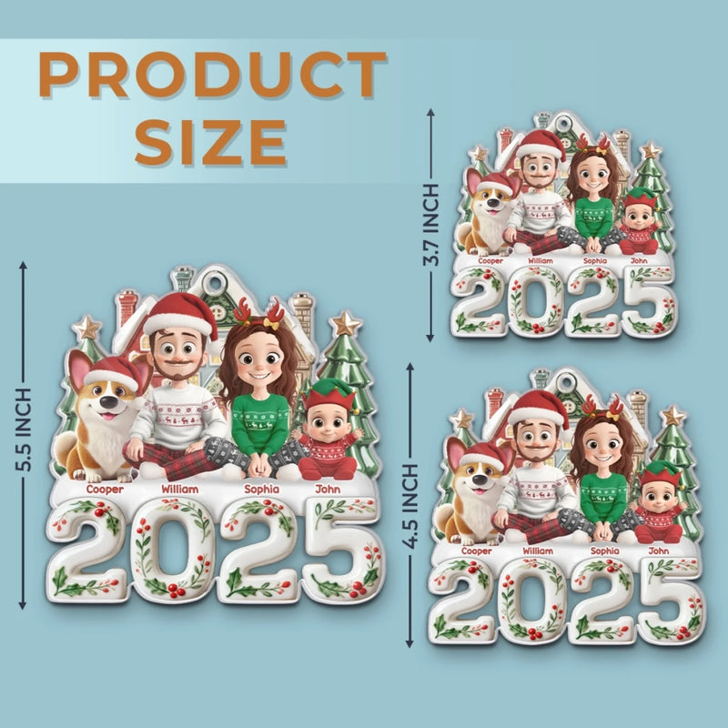 Custom Acrylic Ornament - Personalized Christmas Birthday Gifts For Family, Dog Cat Lovers - Home Feels Warmer When We’re All Here