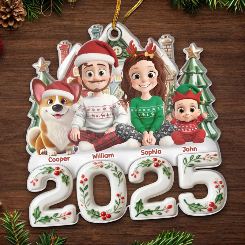 Custom Acrylic Ornament - Personalized Christmas Birthday Gifts For Family, Dog Cat Lovers - Where Hearts Meet, Holidays Begin