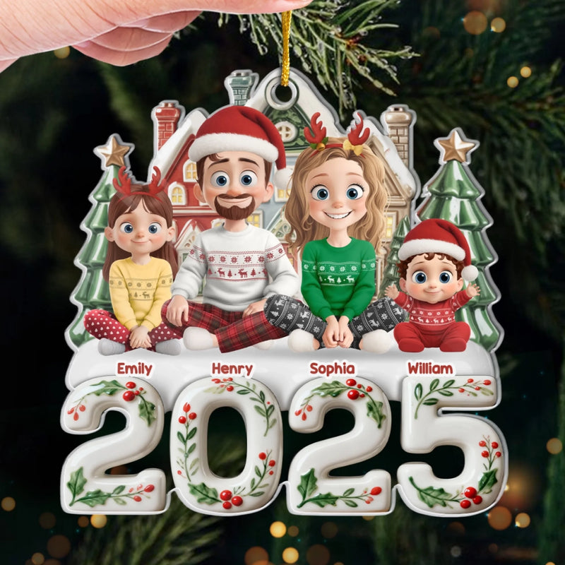 Custom Acrylic Ornament - Personalized Christmas Birthday Gifts For Family, Dog Cat Lovers - Where Hearts Meet, Holidays Begin