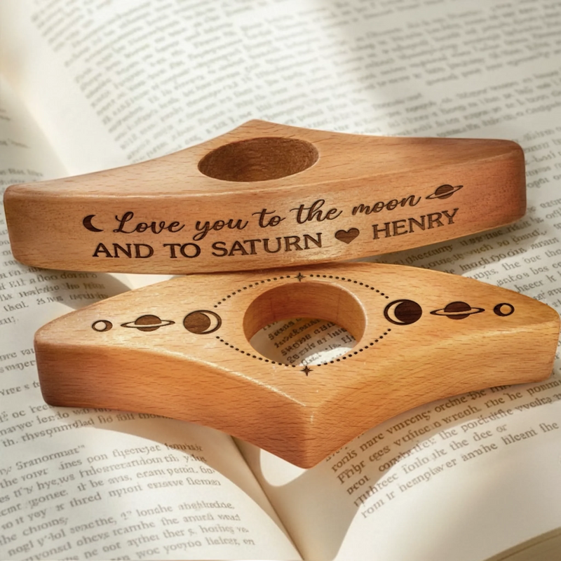 Custom Book Page Holder - Personalized Anniversary Christmas Wedding Gifts For Husband And Wife, Book Lovers, Bookworms - You’re My Moonlight Moment