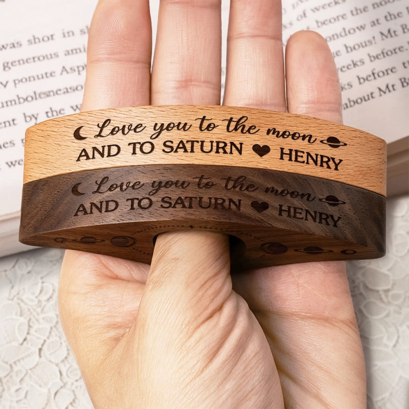 Custom Book Page Holder - Personalized Anniversary Christmas Wedding Gifts For Husband And Wife, Book Lovers, Bookworms - You’re My Moonlight Moment
