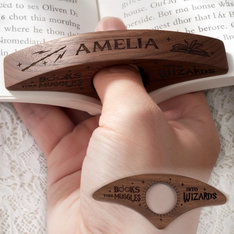 Custom Book Page Holder - Personalized Christmas Bookish Gifts For Book Lovers, Bookworms, Readers - My Patronus Is A Bookworm
