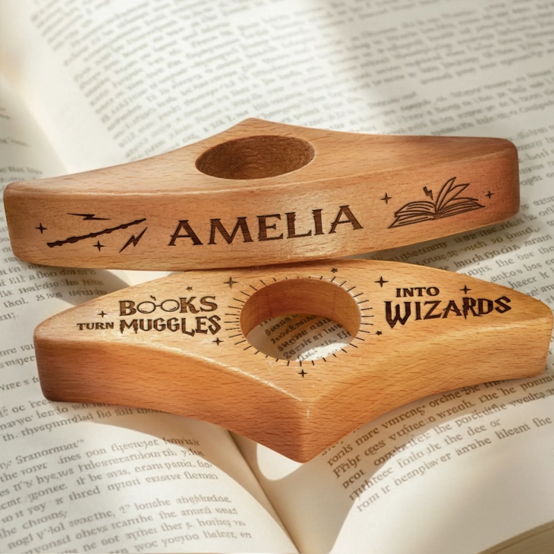 Custom Book Page Holder - Personalized Christmas Bookish Gifts For Book Lovers, Bookworms, Readers - My Patronus Is A Bookworm
