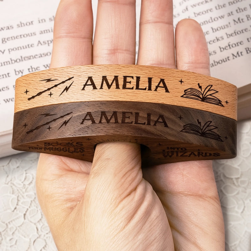 Custom Book Page Holder - Personalized Christmas Bookish Gifts For Book Lovers, Bookworms, Readers - My Patronus Is A Bookworm