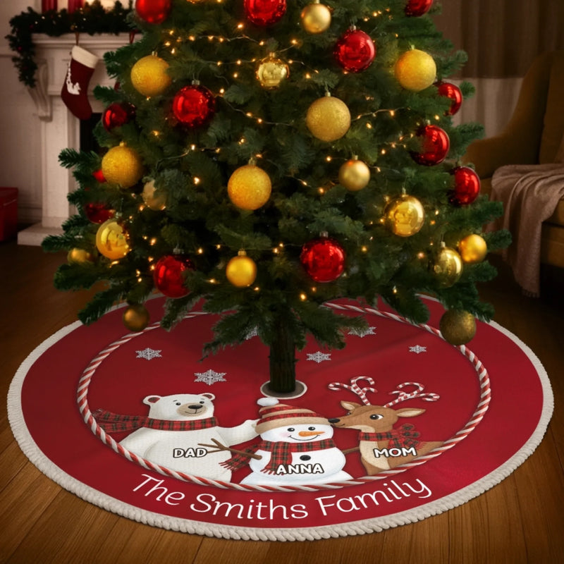 Custom Tree Skirt - Personalized Christmas Birthday Gifts For Mom, Dad, Brother, Sister, Kids - Family Makes The Season Bright