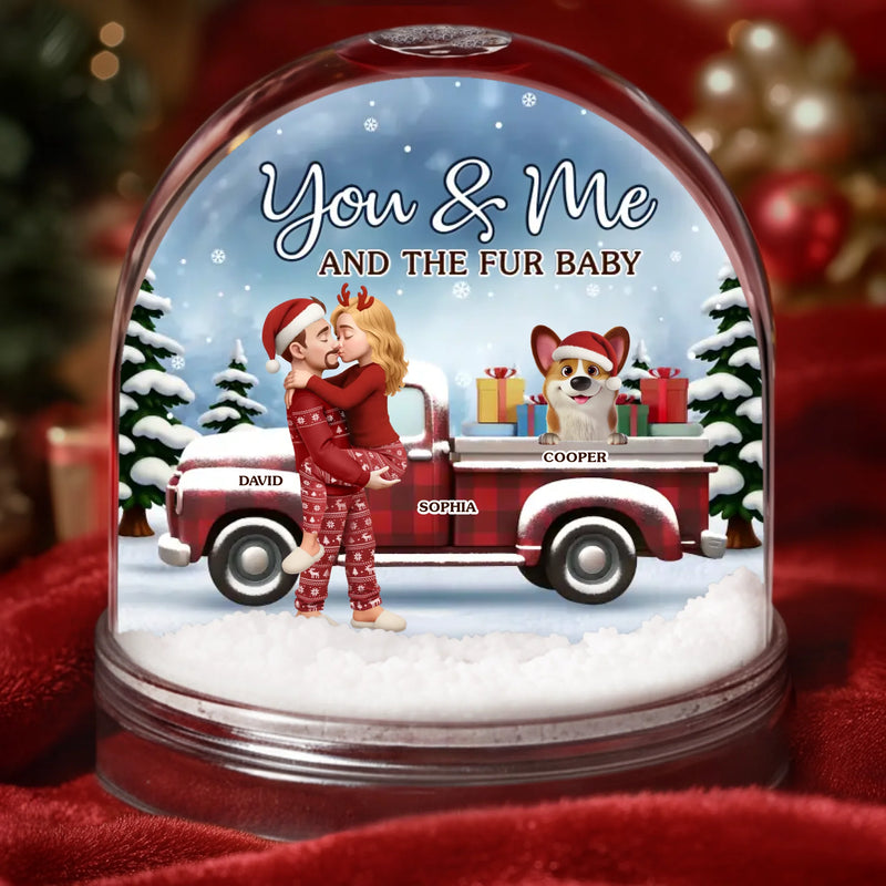 Custom Acrylic Snow Globe - Personalized  Anniversary Christmas Wedding Gifts For Husband And Wife, Dog Cat Lovers, Dog Dad And Mom, Cat Owners - You And Me