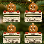 Custom Name Reindeer Christmas Money Gift - Personalized Ornament