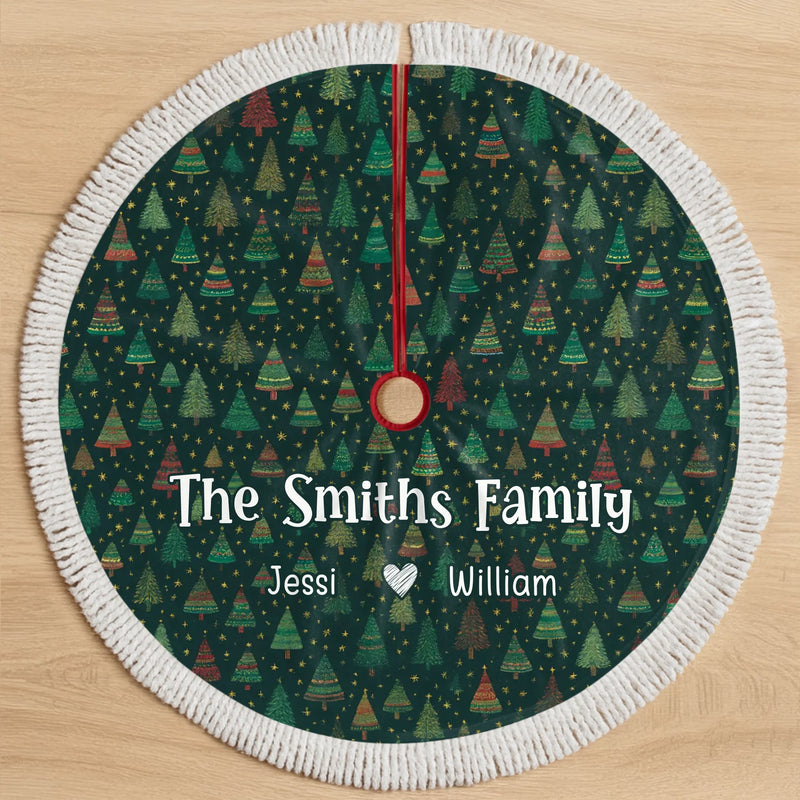 Custom Tree Skirt - Personalized Christmas Birthday Gifts For Mom, Dad, Brother, Sister, Kids - Joy Begins Beneath This Tree