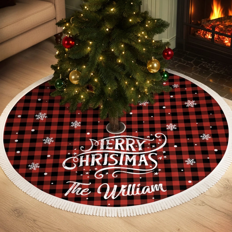 Custom Tree Skirt - Personalized Christmas Birthday Gifts For Mom, Dad, Brother, Sister, Kids - Home Grown With Love