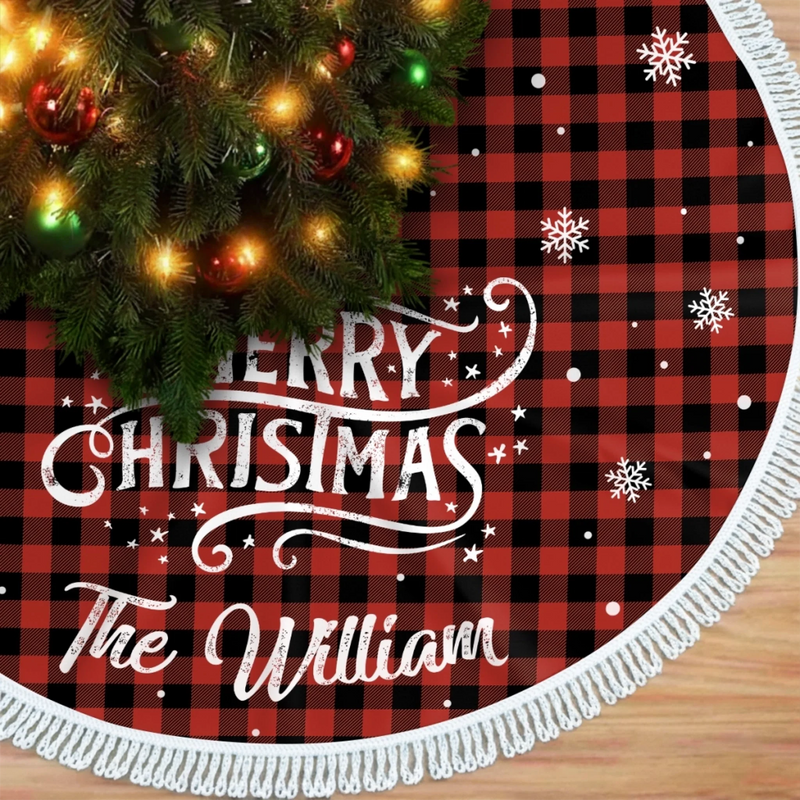 Custom Tree Skirt - Personalized Christmas Birthday Gifts For Mom, Dad, Brother, Sister, Kids - Home Grown With Love