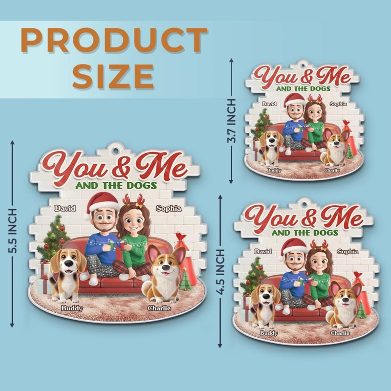 Custom Acrylic Ornament - Personalized Anniversary Christmas Wedding Gifts For Husband And Wife, Dog Cat Lovers - Fetching Memories Together