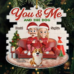 Custom Acrylic Ornament - Personalized Anniversary Christmas Wedding Gifts For Husband And Wife, Dog Cat Lovers - Fetching Memories Together