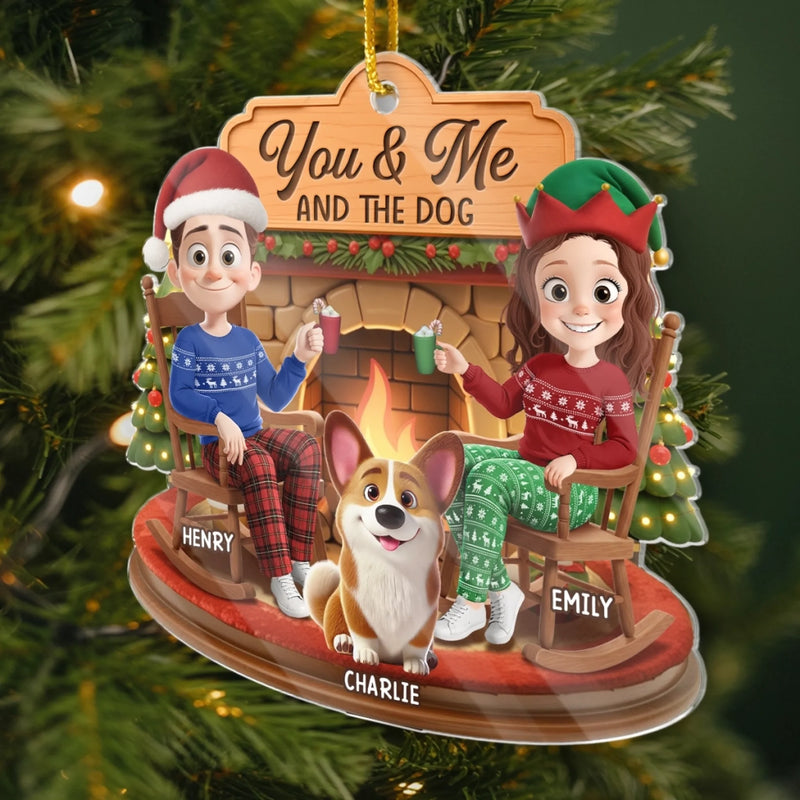 Custom Acrylic Ornament - Personalized Anniversary Christmas Wedding Gifts For Husband And Wife, Dog Cat Lovers - You, Me And The Chaos On Four Paws