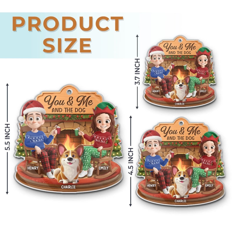 Custom Acrylic Ornament - Personalized Anniversary Christmas Wedding Gifts For Husband And Wife, Dog Cat Lovers - You, Me And The Chaos On Four Paws