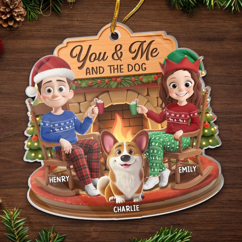 Custom Acrylic Ornament - Personalized Anniversary Christmas Wedding Gifts For Husband And Wife, Dog Cat Lovers - You, Me And The Chaos On Four Paws