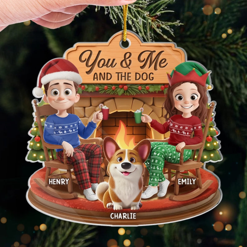 Custom Acrylic Ornament - Personalized Anniversary Christmas Wedding Gifts For Husband And Wife, Dog Cat Lovers - You, Me And The Chaos On Four Paws