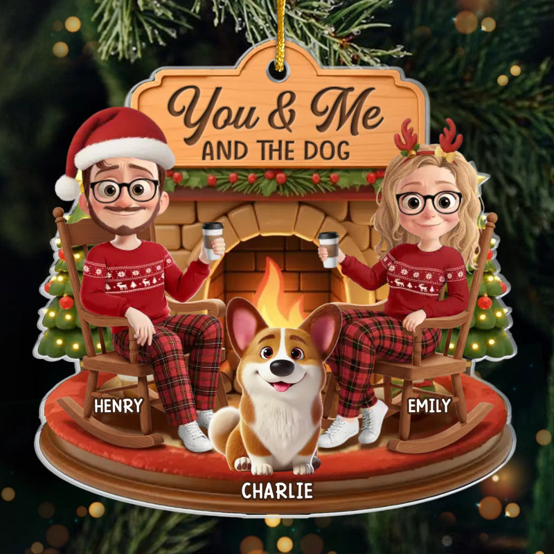 Custom Acrylic Ornament - Personalized Anniversary Christmas Wedding Gifts For Husband And Wife, Dog Cat Lovers - You, Me And The Chaos On Four Paws