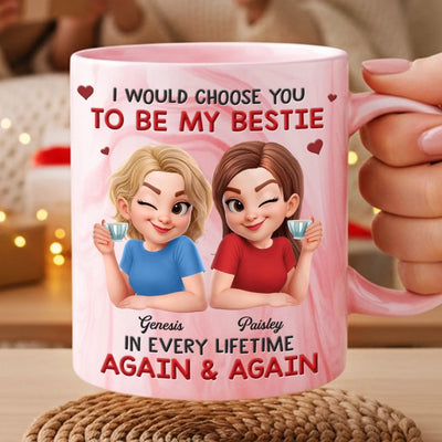 Custom 11oz Pink Marble Mug - Personalized Best Friend Birthday Gifts For Women, Besties, Sisters, BFF - Your Safe Little Hold