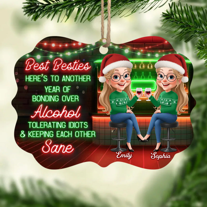 Custom Wood Ornament - Personalized Best Friend Christmas Birthday Gifts For Women, Besties, Sisters, BFF - Laughs That Last A Lifetime