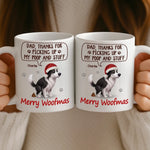 Custom Name Funny Dog Dad Christmas Gifts - Personalized Mugs