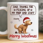 Custom Name Funny Dog Dad Christmas Gifts - Personalized Mugs