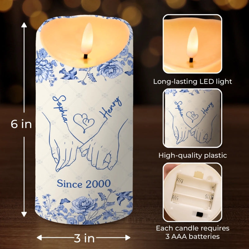 Custom LED Candle - Personalized Anniversary Christmas Wedding Gifts For Husband And Wife, Him And Her - A Symbol Of Forever In Every Glow