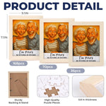 Custom Photo Funny Caricature Puzzle With Wooden Frame - Personalized Anniversary Wedding Gifts For Husband And Wife, Him And Her - Stuck With Me, Lucky You