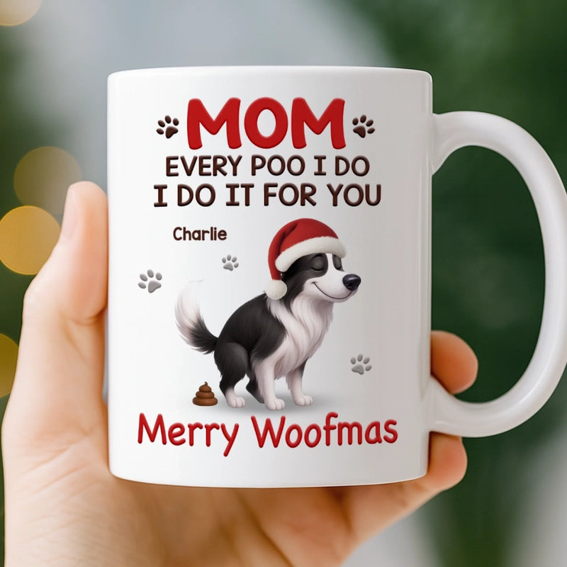 Custom Mug - Personalized Christmas Birthday Gifts For Dog Lovers, Dog Dad And Mom - Official Poop Manager Of The Year