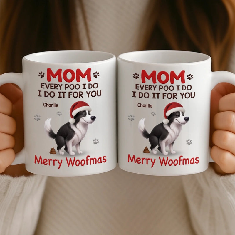 Custom Mug - Personalized Christmas Birthday Gifts For Dog Lovers, Dog Dad And Mom - Official Poop Manager Of The Year