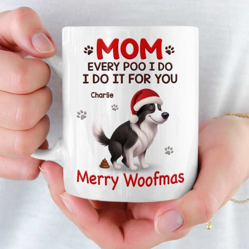 Custom Mug - Personalized Christmas Birthday Gifts For Dog Lovers, Dog Dad And Mom - Official Poop Manager Of The Year