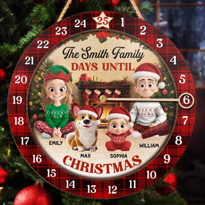 Custom Wooden Countdown Calendar - Personalized Christmas Birthday Gifts For Mom, Dad, Brother, Sister, Kids - Together We Celebrate The Magic
