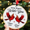 Custom Cardinal Embroidered Ornament - Personalized Christmas Memorial Sympathy Gifts For Loss Of Mom, Dad - Forever In The Warmth Of Love