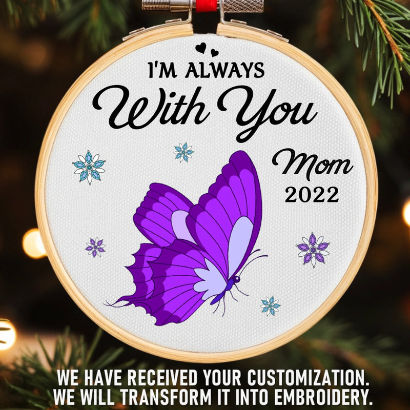 Custom Cardinal Embroidered Ornament - Personalized Christmas Memorial Sympathy Gifts For Loss Of Mom, Dad - Forever In The Warmth Of Love