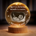 Custom Photo Crystal Globe Lamp - Personalized Christmas Baby Shower, Gifts For New Moms, New Dads, New Parents - You Are Our Light