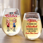 Custom Name Funny Best Friend Gifts for Women - Personalized Wine Glass