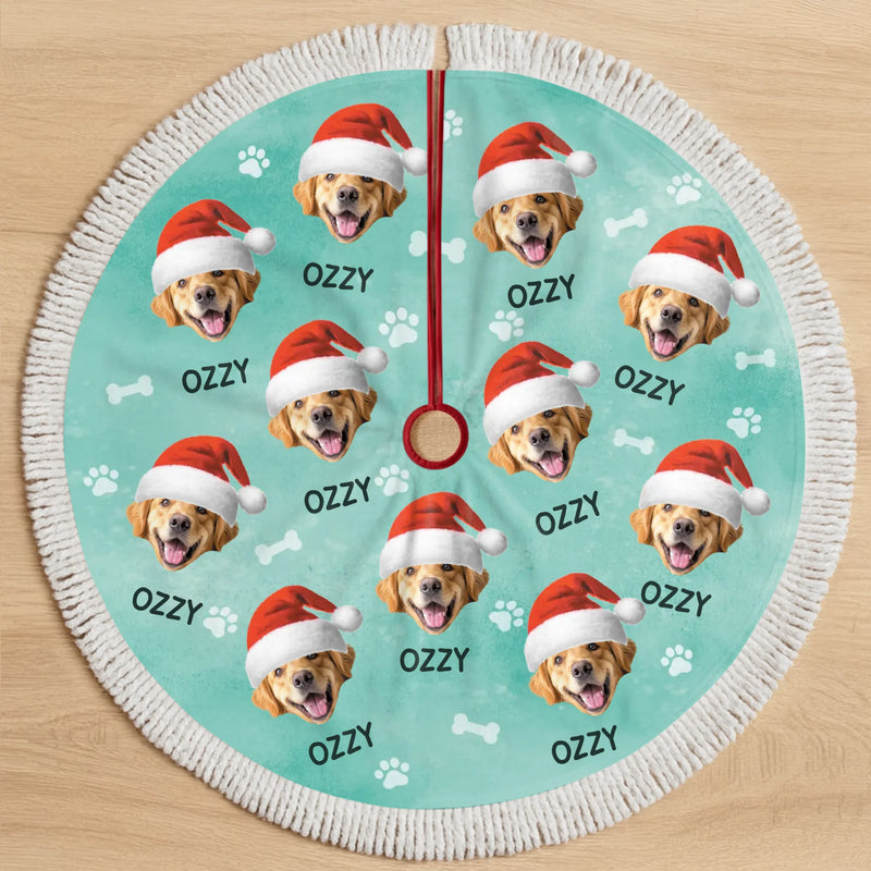 Custom Photo Nativity Scene Tree Skirt - Personalized Christmas Birthday Gifts For Dog Cat Lovers, Dog Dad And Mom, Cat Owners - Warm Wishes Within