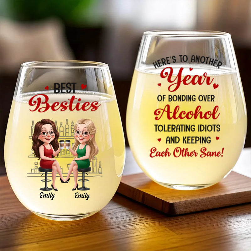 Custom Wine Glass - Personalized Best Friend Birthday Gifts For Women, Besties, Sisters, BFF - Vino Vibes Only