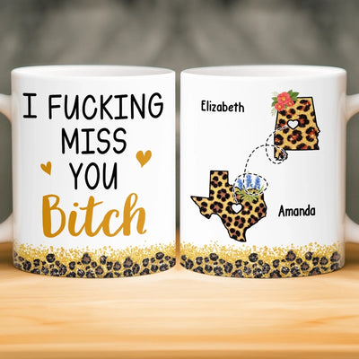 Custom Long Distance Mug - Personalized Best Friend Birthday Gifts For Women, Besties, Sisters, BFF - Close Where It Counts