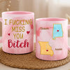 Custom 11oz Pink Marble Mug - Personalized Best Friend Birthday Gifts For Women, Besties, Sisters, BFF - Pretty Minds Pink Hearts