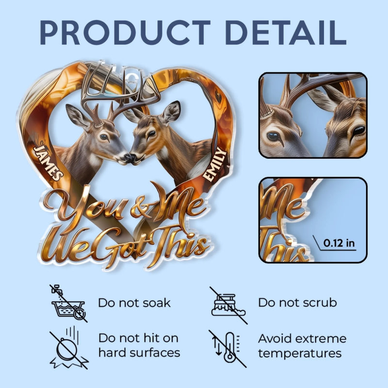 Custom Acrylic Car Ornament - Personalized - Anniversary Christmas Wedding Gifts For Husband And Wife, Him And Her - Together, We’re Unstoppable