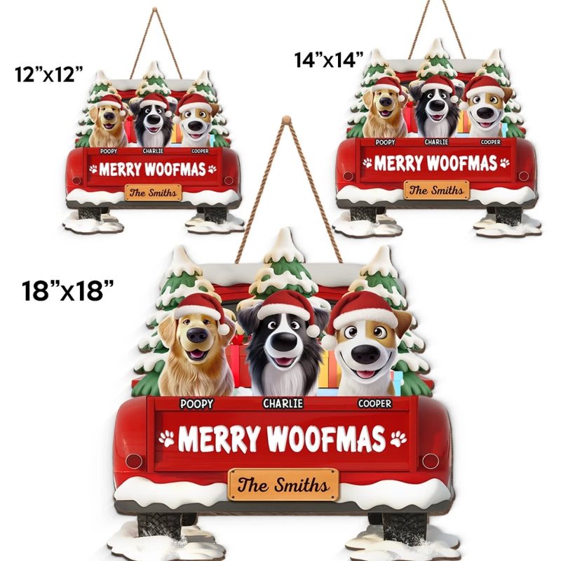 Custom Wood Sign - Personalized Christmas Birthday Gifts For Dog Lovers, Dog Dad And Mom - Merry Woofmas Ya Filthy Animal