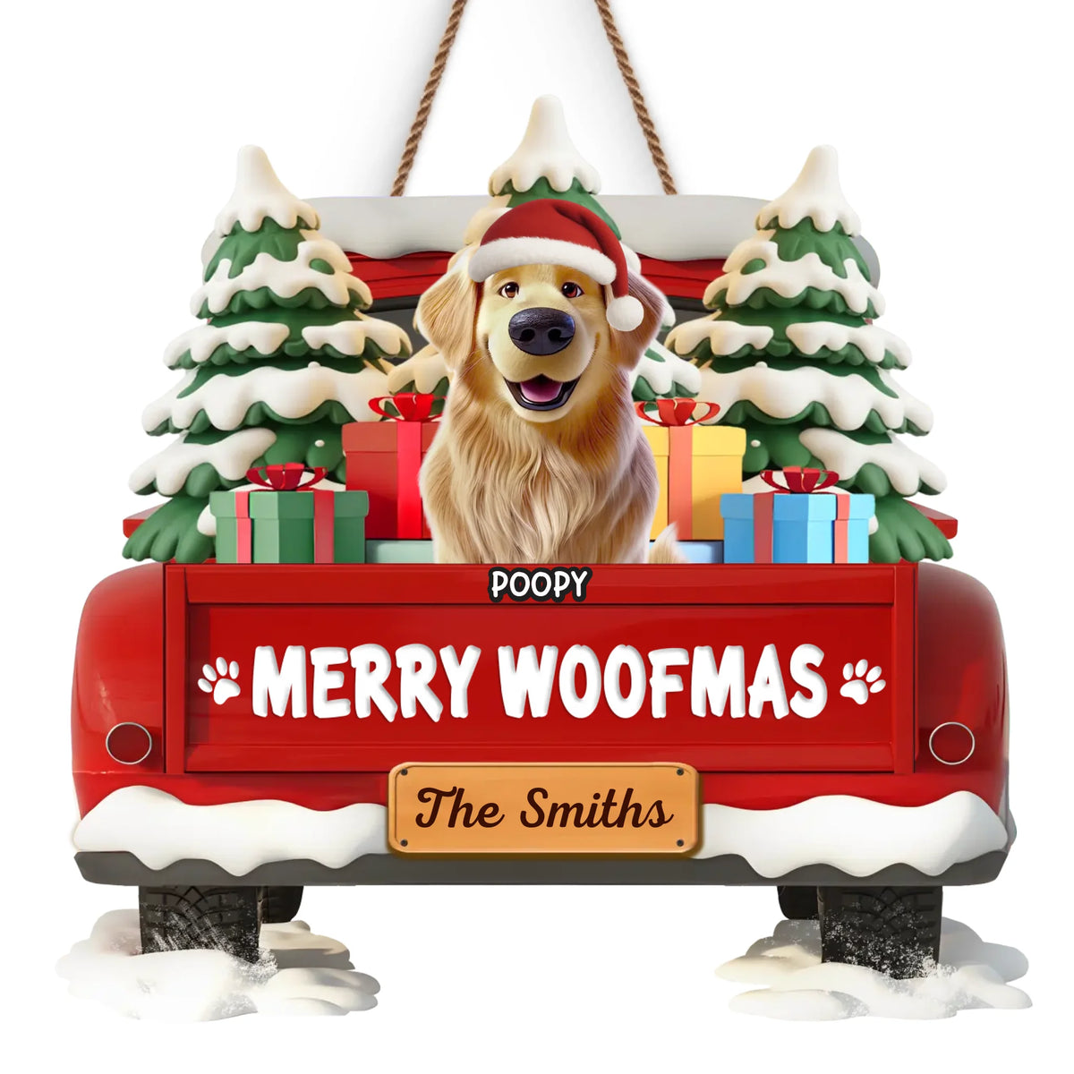 Custom Wood Sign - Personalized Christmas Birthday Gifts For Dog Lovers, Dog Dad And Mom - Merry Woofmas Ya Filthy Animal